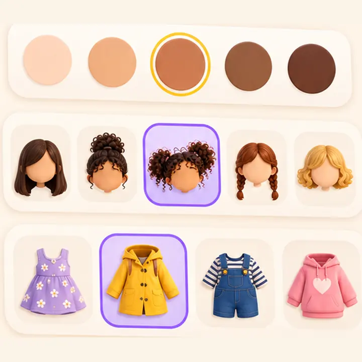 Choisir son look : teint, coiffure, vêtements (illustration)